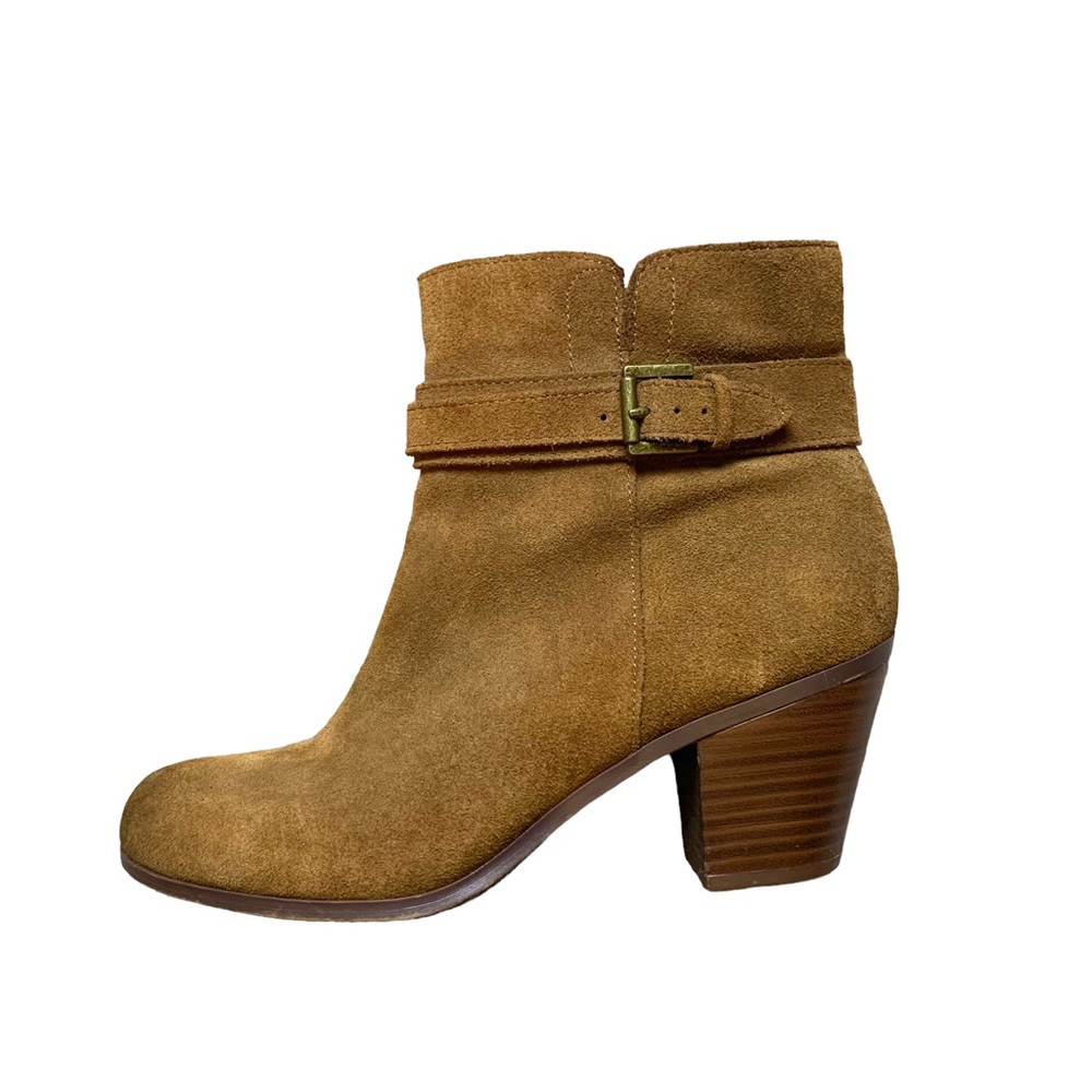 SAM EDELMAN Women’s Lynne Side Buckle Brown Suede Chelsea Boot 9